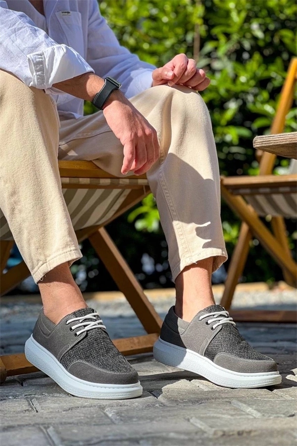 Kb-042  Kuback Bağcıklı Gri Günlük Erkek Ayakkabı