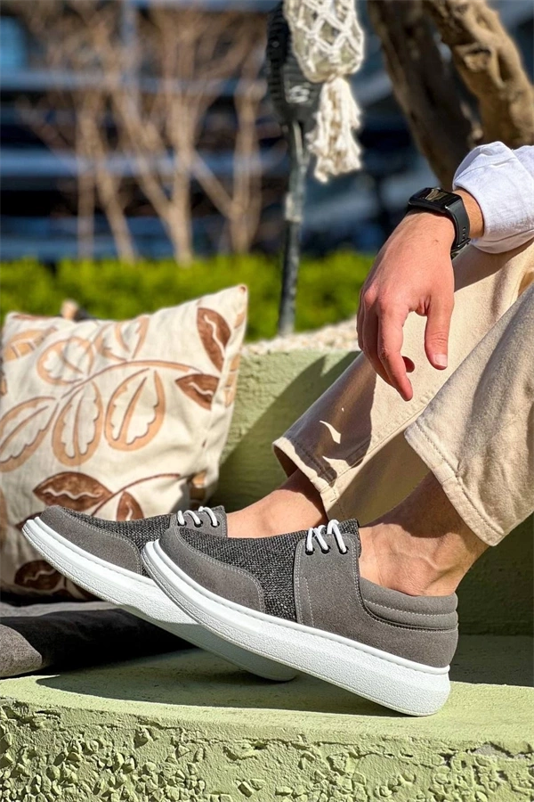 Kb-042  Kuback Bağcıklı Gri Günlük Erkek Ayakkabı