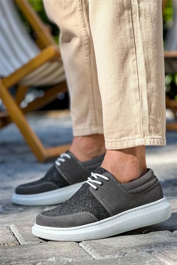 Kb-042  Kuback Bağcıklı Gri Günlük Erkek Ayakkabı