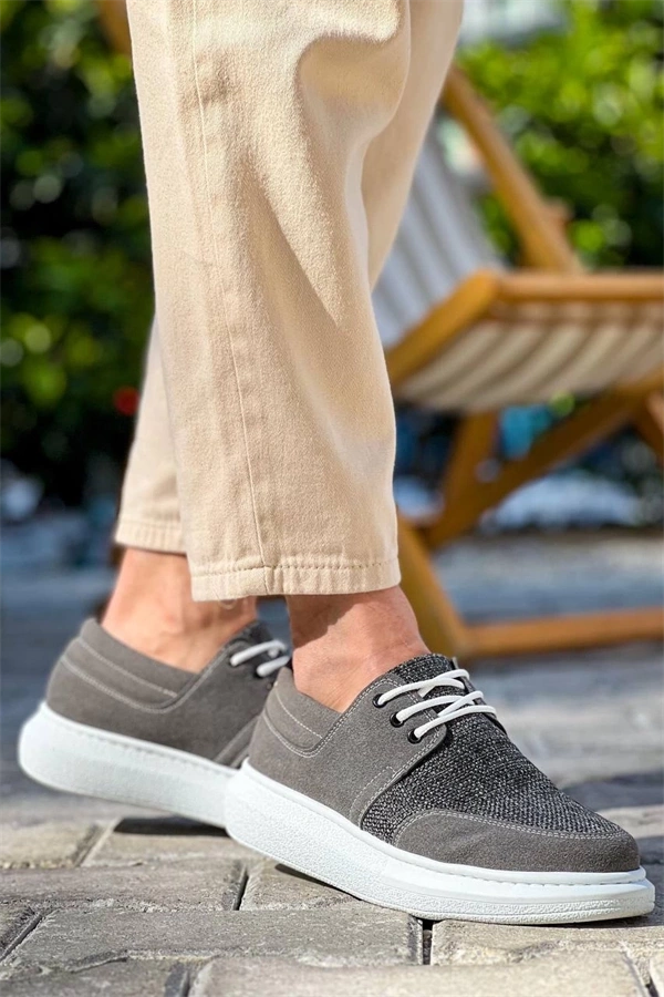Kb-042  Kuback Bağcıklı Gri Günlük Erkek Ayakkabı