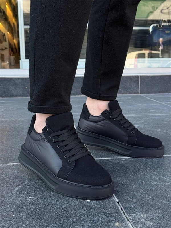 Kb-046 Kuback Siyah Paraşüt Siyah Yüksek Taban Günlük Spor Ayakkabı