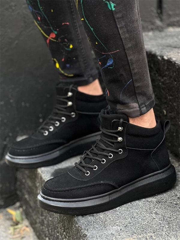 Kb-0994  Kuback Siyah Süet Siyah Yüksek Taban  Erkek Bilek Bot