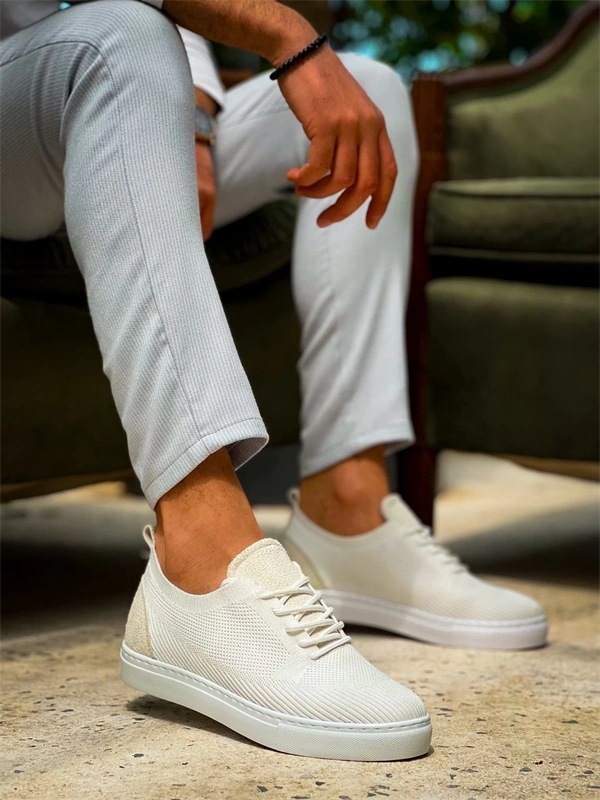 KB-101 Kuback Beyaz Triko Bağcıklı Günlük Erkek Ayakkabı