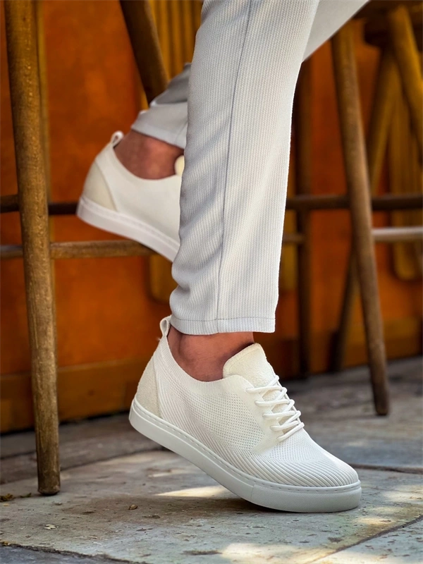 KB-101 Kuback Beyaz Triko Bağcıklı Günlük Erkek Ayakkabı