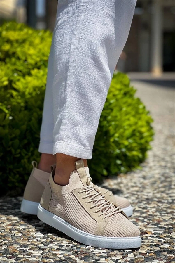 Kb-112   Kuback Bej Triko Bağcıklı  Günlük Erkek  Ayakkabı