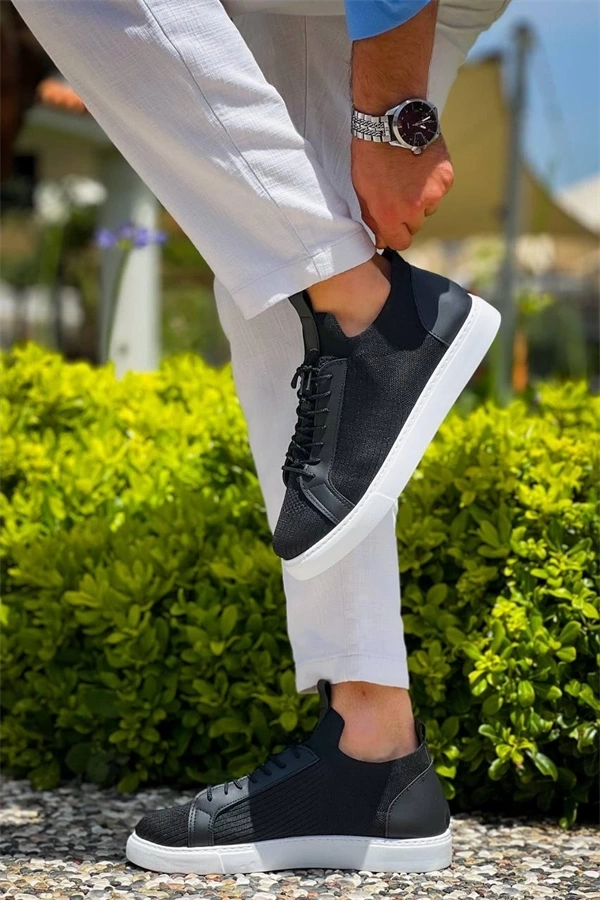 Kb-112   Kuback Siyah Triko Bağcıklı  Günlük Erkek  Ayakkabı