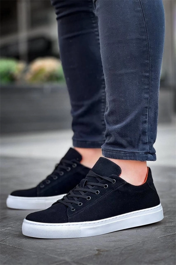 Kb-122   Kuback Siyah Süet Yüksek Taban Bağcıklı Günlük Erkek Ayakkabı