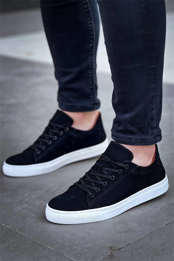 Kb-122   Kuback Siyah Süet Yüksek Taban Bağcıklı Günlük Erkek Ayakkabı