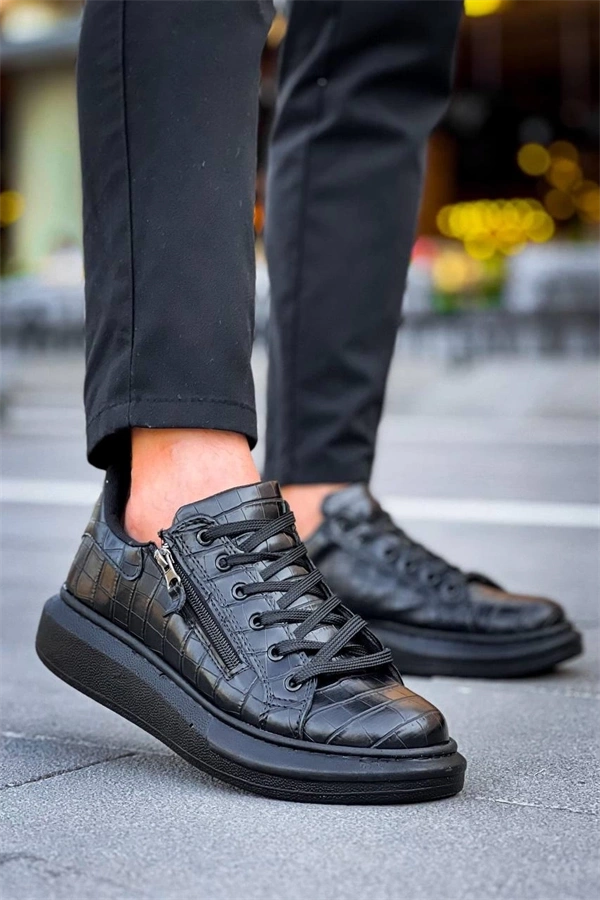 Kb-309  Kuback Kömür Fermuar Ve Bağcıklı  Günlük Erkek  Ayakkabı