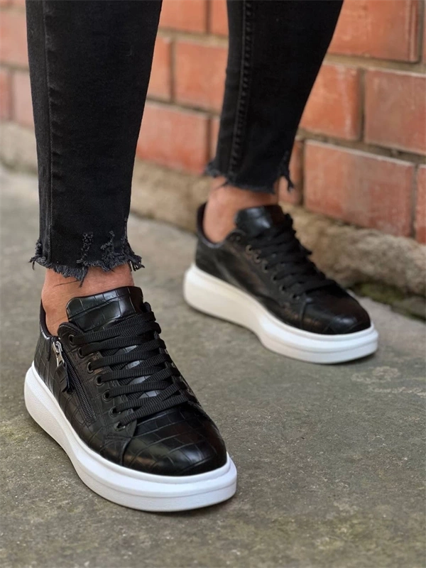 Kb-309  Kuback  Siyah Fermuar Ve Bağcıklı  Günlük Erkek  Ayakkabı