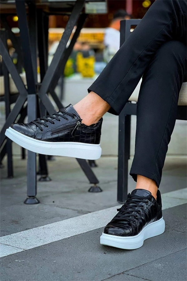 Kb-309  Kuback  Siyah Fermuar Ve Bağcıklı  Günlük Erkek  Ayakkabı