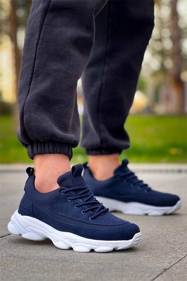 Kb-707  Kuback Lacivert Süet Yüksek Taban Bağcıklı Günlük Erkek Ayakkabı