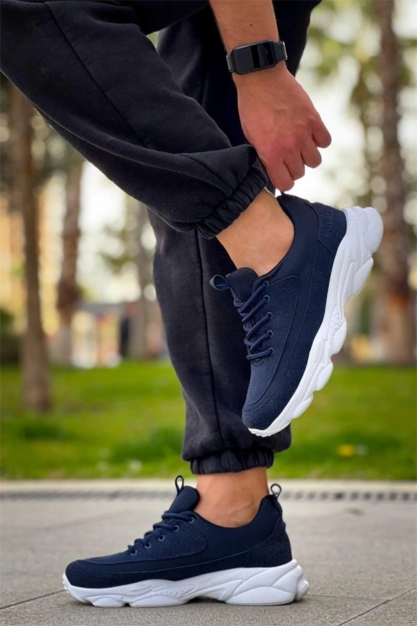 Kb-707  Kuback Lacivert Süet Yüksek Taban Bağcıklı Günlük Erkek Ayakkabı