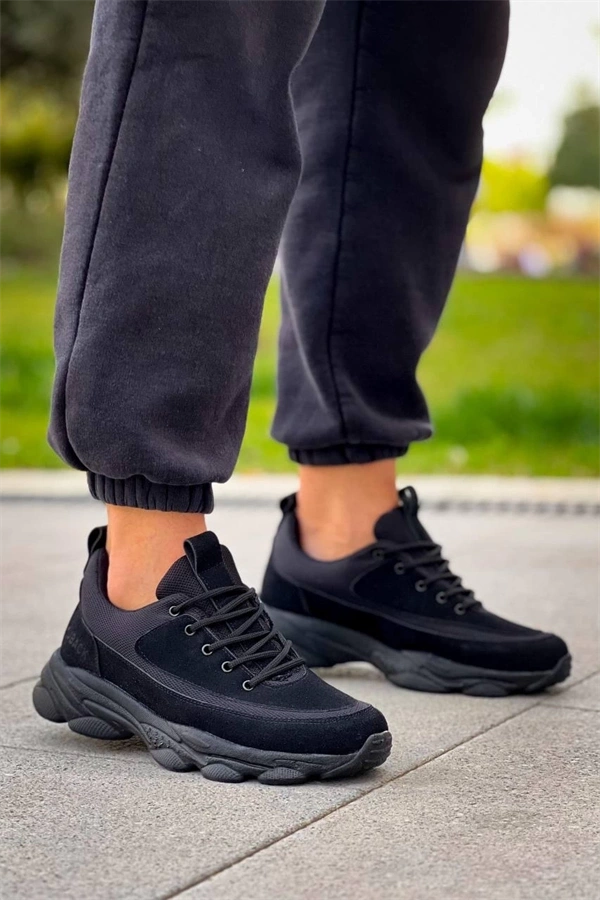 Kb-707  Kuback  Siyah Süet Siyah Yüksek Taban Bağcıklı Günlük Erkek Ayakkabı