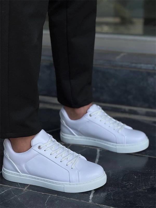 Kb-Bx1  Kuback Beyaz Cilt Yüksek Beyaz Taban Günlük Erkek Ayakkabı