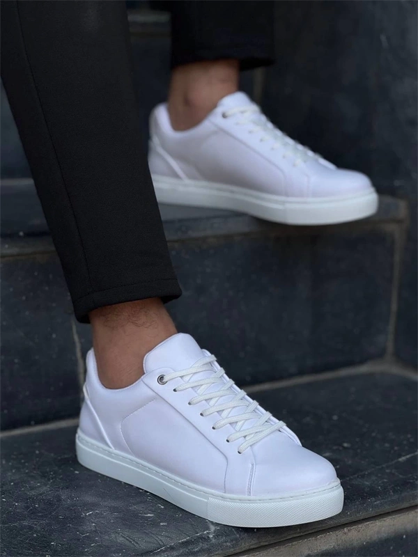 Kb-Bx1  Kuback Beyaz Cilt Yüksek Beyaz Taban Günlük Erkek Ayakkabı