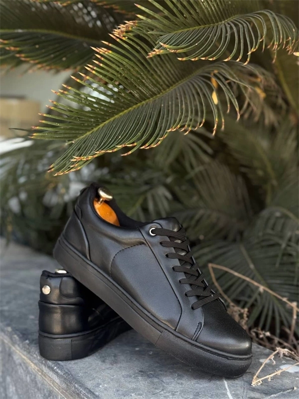 Kb-Bx1  Kuback Siyah Cilt Yüksek Siyah Taban Günlük Erkek Ayakkabı