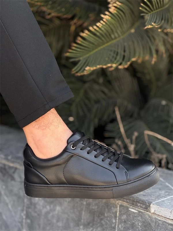 Kb-Bx1  Kuback Siyah Cilt Yüksek Siyah Taban Günlük Erkek Ayakkabı