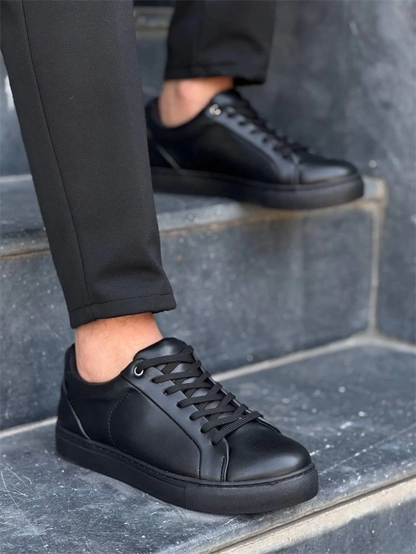 Kb-Bx1  Kuback Siyah Cilt Yüksek Siyah Taban Günlük Erkek Ayakkabı