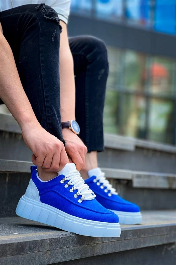 KB-X10 Kuback Sax Süet Beyaz Yüksek Taban Günlük Spor Ayakkabı