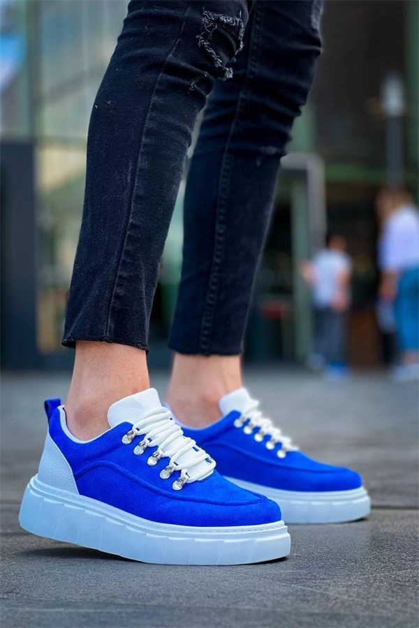 KB-X10 Kuback Sax Süet Beyaz Yüksek Taban Günlük Spor Ayakkabı