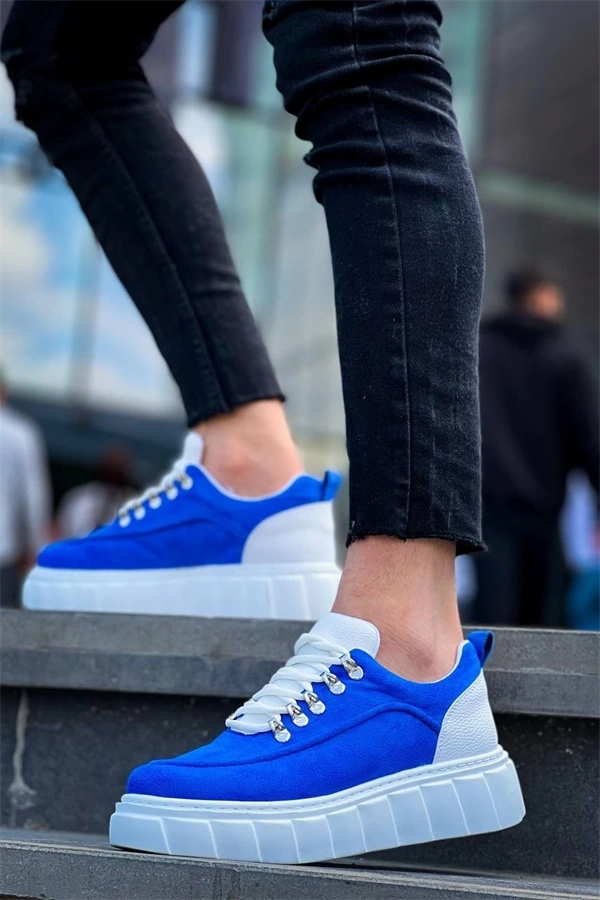 KB-X10 Kuback Sax Süet Beyaz Yüksek Taban Günlük Spor Ayakkabı