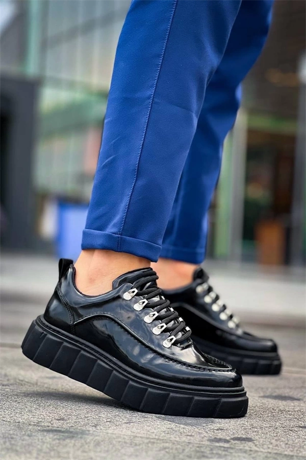 KB-X10 Kuback Siyah Rugan Siyah Yüksek Taban Günlük Spor Ayakkabı