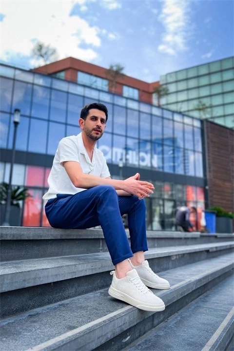 KB-X204 Kuback Bej Keten Bej Yüksek Taban Günlük Erkek Spor Ayakkabı