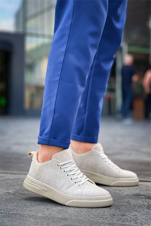 KB-X204 Kuback Bej Keten Bej Yüksek Taban Günlük Erkek Spor Ayakkabı