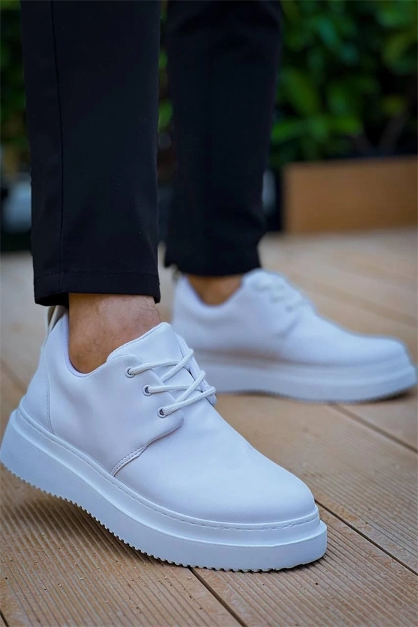 Kb-X3  Kuback Beyaz Cilt Bağcıklı  Günlük Erkek  Ayakkabı