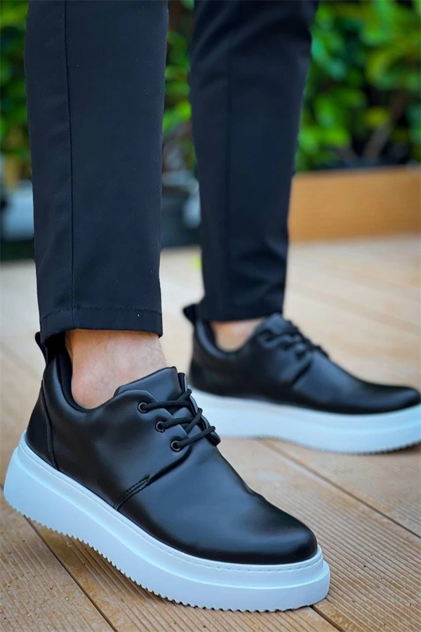 Kb-X3  Kuback Siyah Cilt  Bağcıklı  Günlük Erkek  Ayakkabı