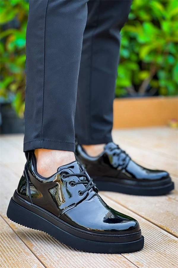 Kb-X3  Kuback  Siyah Rugan Siyah Taban  Bağcıklı  Günlük Erkek  Ayakkabı