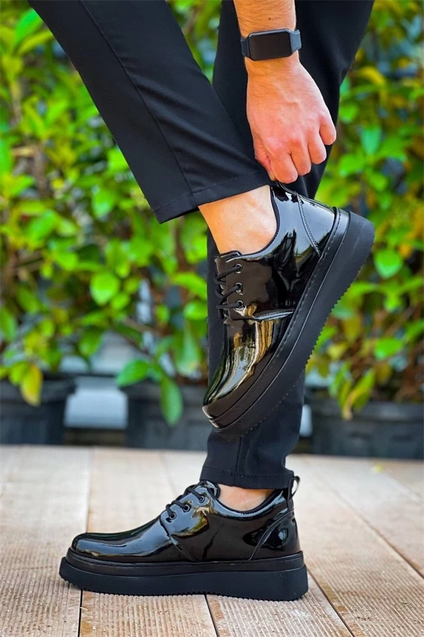 Kb-X3  Kuback  Siyah Rugan Siyah Taban  Bağcıklı  Günlük Erkek  Ayakkabı