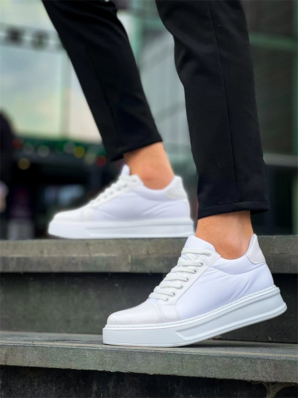 KB-X46 Kuback Beyaz Rugan Yüksek Beyaz Taban Günlük Spor Ayakkabı