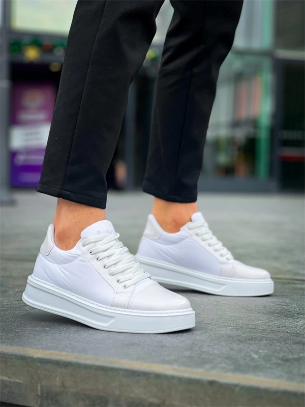 KB-X46 Kuback Beyaz Rugan Yüksek Beyaz Taban Günlük Spor Ayakkabı