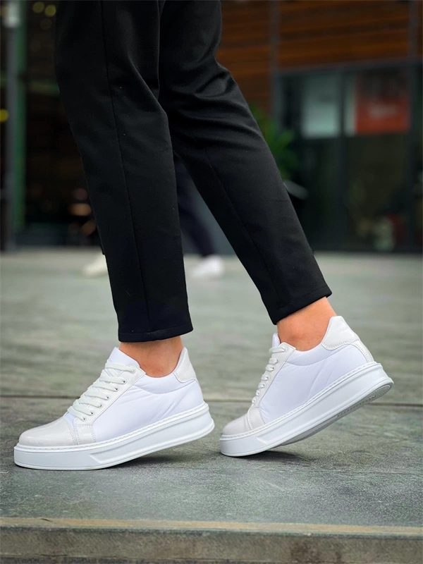 KB-X46 Kuback Beyaz Rugan Yüksek Beyaz Taban Günlük Spor Ayakkabı