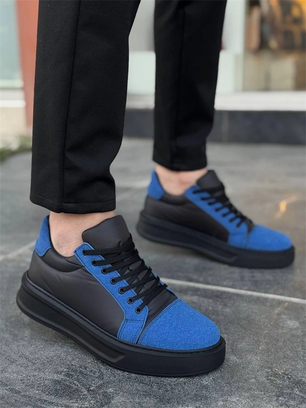 KB-X46 Kuback Siyah Sax Mavi Yüksek Siyah Taban Günlük Spor Ayakkabı
