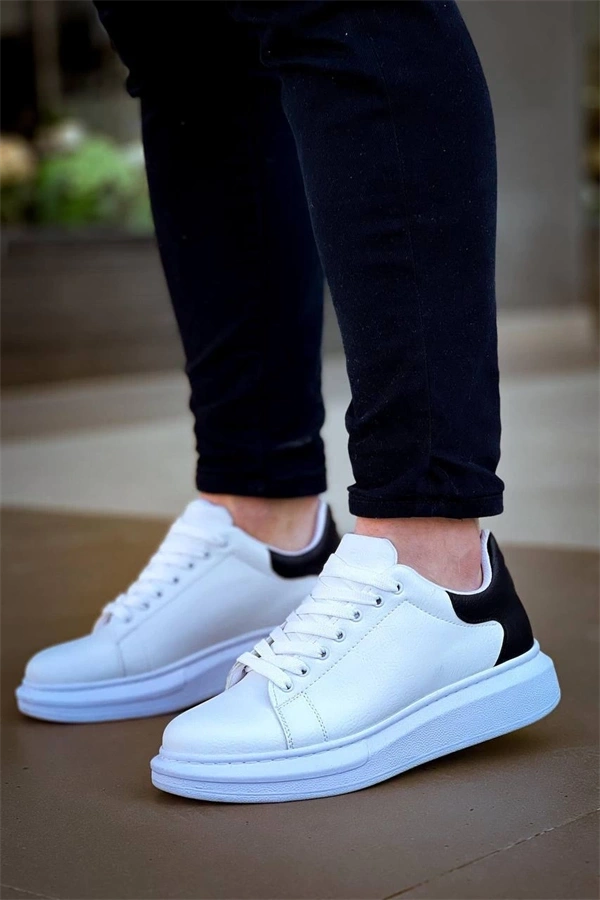 Kb-X500  Kuback Bağcıklı Beyaz Siyah  Günlük Erkek Ayakkabı