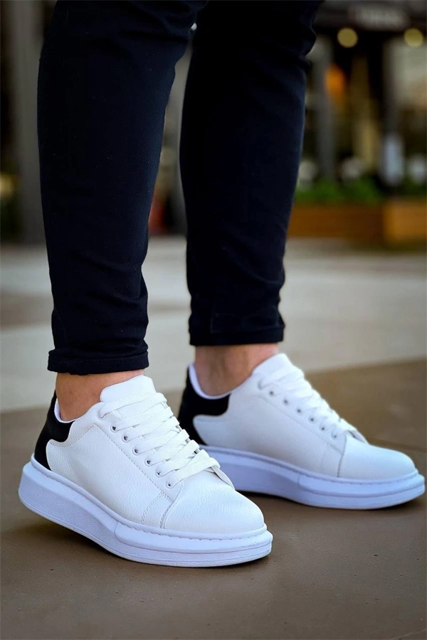 Kb-X500  Kuback Bağcıklı Beyaz Siyah  Günlük Erkek Ayakkabı