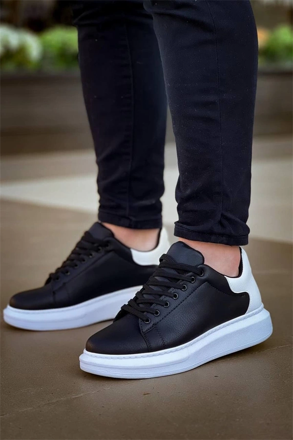 Kb-X500  Kuback  Bağcıklı Siyah Beyaz  Günlük Erkek Ayakkabı