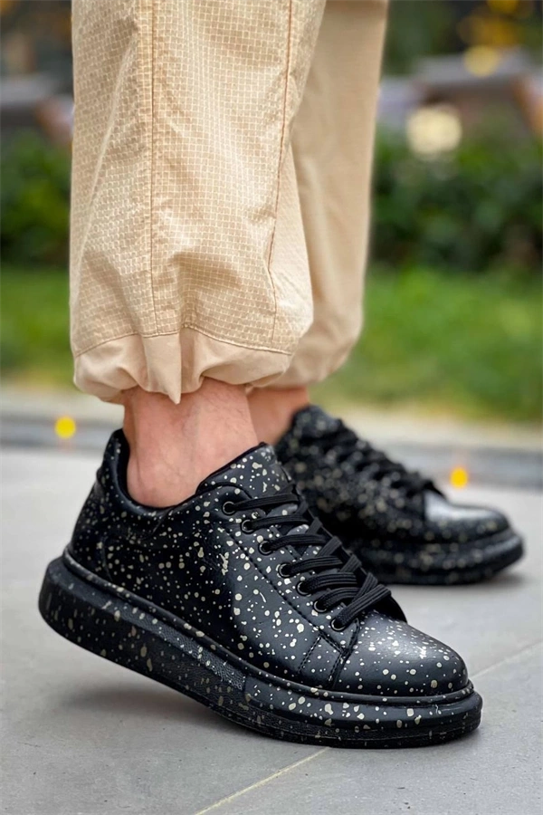 Kb-X500  Kuback Siyah Gold  Bağcıklı  Günlük Erkek  Ayakkabı