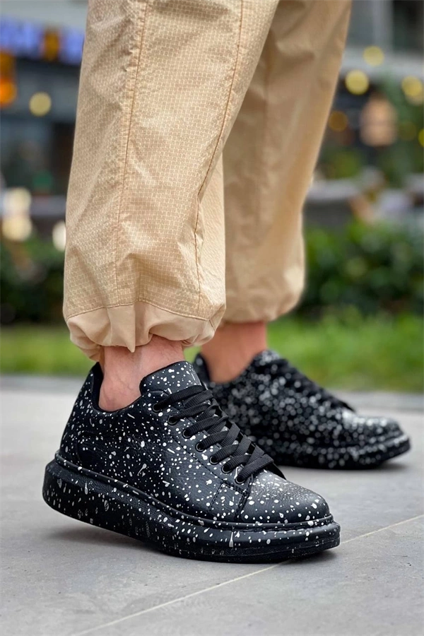 Kb-X500  Kuback Siyah Silwer  Bağcıklı  Günlük Erkek  Ayakkabı