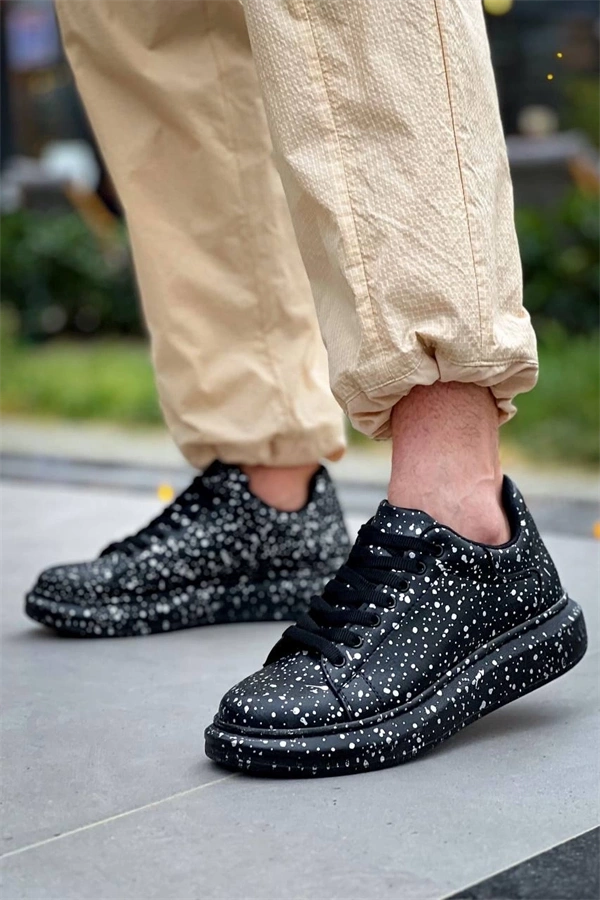 Kb-X500  Kuback Siyah Silwer  Bağcıklı  Günlük Erkek  Ayakkabı