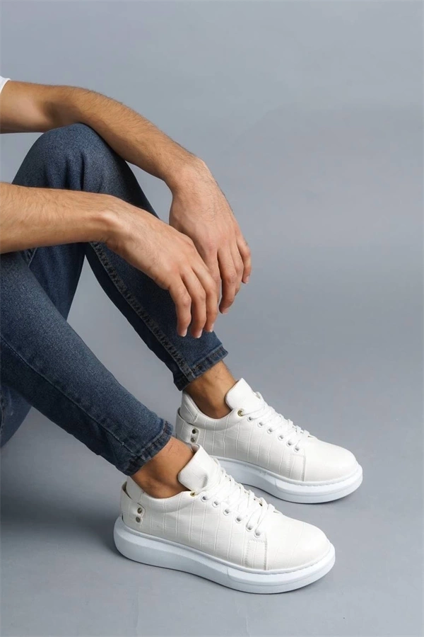 Kb047  Kuback Beyaz Crocodile Günlük Erkek  Ayakkabı