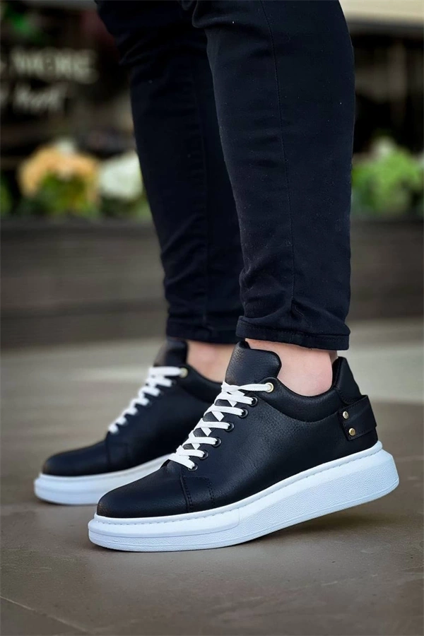 Kb047  Kuback Siyah Cilt Günlük Erkek  Ayakkabı