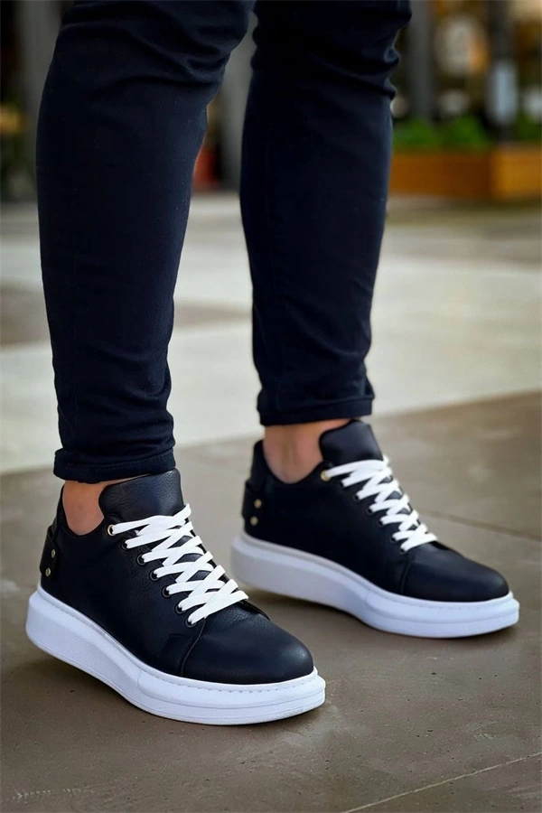 Kb047  Kuback Siyah Cilt Günlük Erkek  Ayakkabı