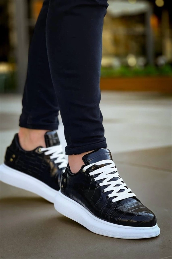 Kb047  Kuback Siyah Crocodile Günlük Erkek  Ayakkabı