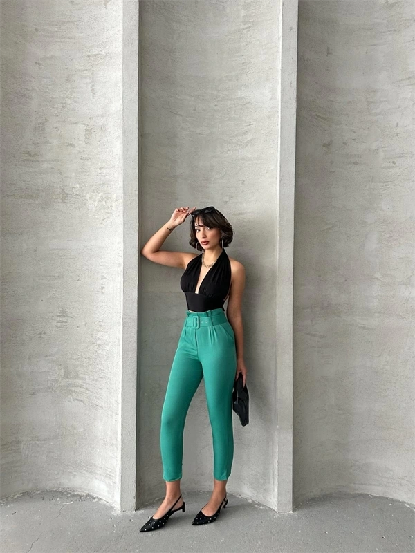 Kemerli havuç pantolon