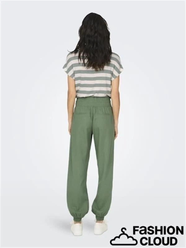 Keten Karışımlı Yüksek Bel Kadın Pantolon