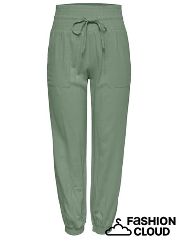 Keten Karışımlı Yüksek Bel Kadın Pantolon